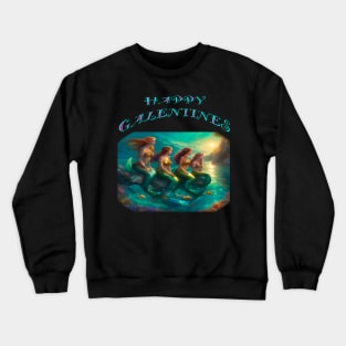 4 mermaids waiting Crewneck Sweatshirt